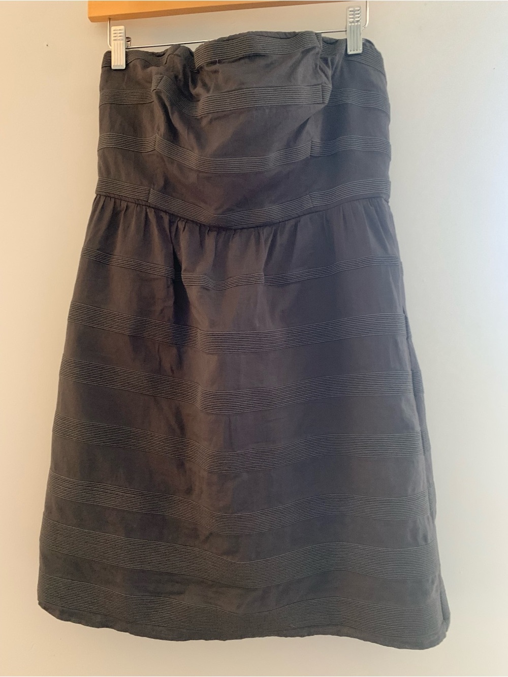 Women's Strapless Textured A-Line Dress — Charcoal